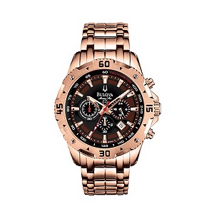 Bulova Marine Star Men's Rose Gold-Plated Bracelet Watch