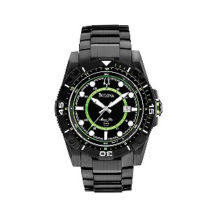 Bulova Marine Star Men's Black Steel Bracelet Watch