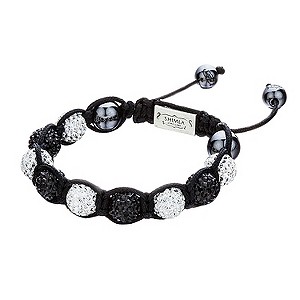 Shimla Black & White Crystal Bead Rope Bracelet