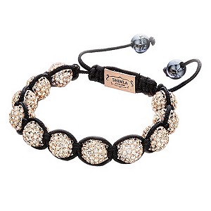 Shimla Rose Gold Crystal Bead Black Rope Bracelet
