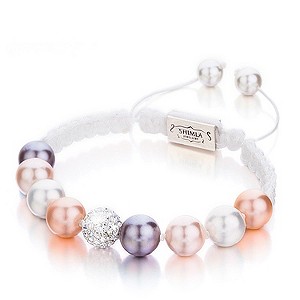 Shimla Multi-Pearl & Crystal White Rope Bracelet