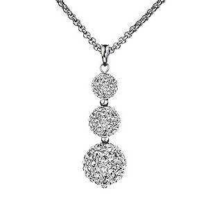 Shimla White Crystal Triple Fireball Pendant