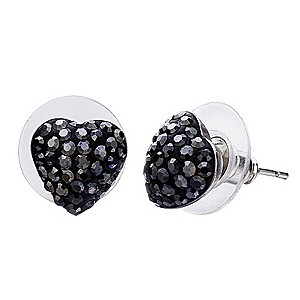 Shimla Hematite Crystal Heart Stud EarringsShimla Hematite Crystal Heart Stud Earrings