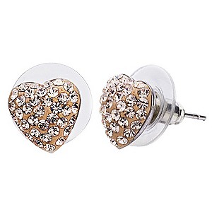 Shimla Rose Gold Crystal Heart Stud Earrings