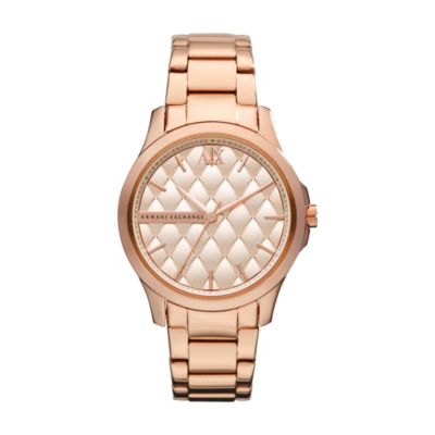 Armani Exchange Ladies' Rose Gold-Plated Bracelet Watch