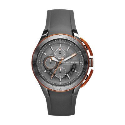 Armani Exchange Men's Steel Grey Silicone Strap Watch
