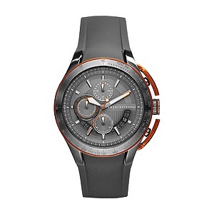 Armani Exchange Men's Steel Grey Silicone Strap Watch