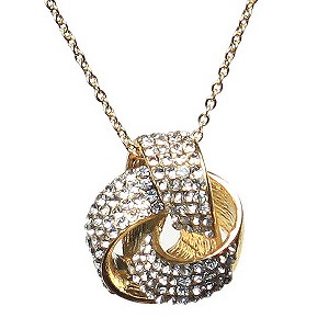 Mikey Yellow Crystal Round Bow Necklace
