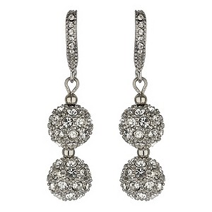 Mikey White Crystal Heavy Earrings