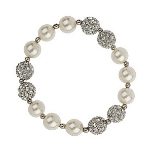Mikey Imitation Pearl and Crystal Ball Bracelet