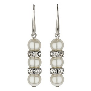 Mikey Imitation Pearl & Crystal Ring Earrings