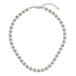 Mikey Imitation Pearl & Crystal Ring Necklace