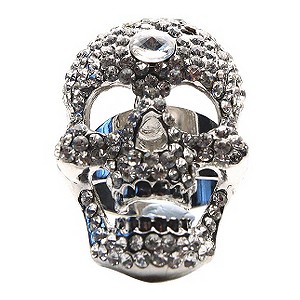 Mikey White Crystal Skull Ring