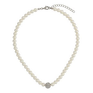 Mikey Imitation Pearl & Crystal Ball Necklace