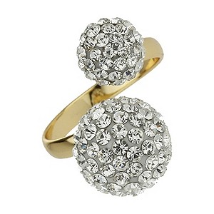 Mikey Yellow Twin Ball Crystal Ring