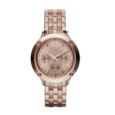 Armani Exchange Ladies' Rose Gold-Plated Bracelet Watch