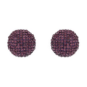 Mikey Purple Crystal Round Stud Earrings