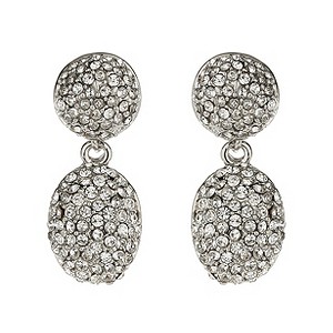 Mikey White Crystal Drop Earrings