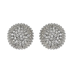 Mikey White Pave Crystal Stud Earrings