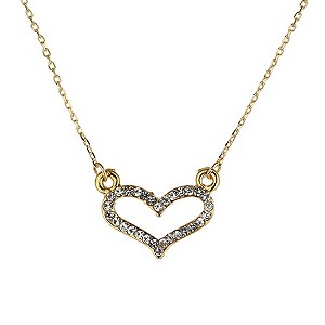 Mikey Yellow Diamante Heart Necklace