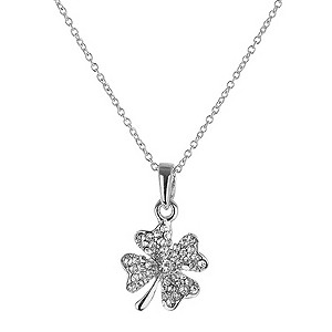 Mikey White Diamante Flower Necklace