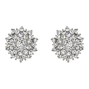 Mikey White Crystal Stud Earrings