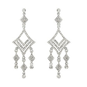 Mikey White Crystal Chandelier Earrings