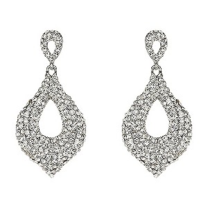 Mikey White Cut Out Crystal Drop Earrings