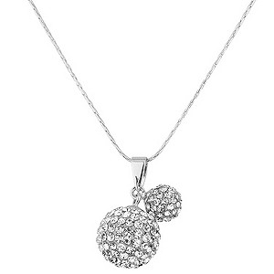 Mikey White Crystal Drop Ball Pendant