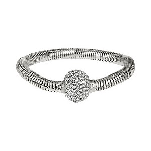 Mikey White Rope Crystal Ball Magnetic Bracelet