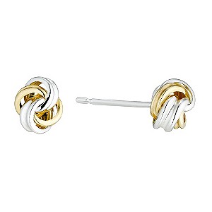 Sterling Silver & 9ct Gold Small Knot Stud Earrings