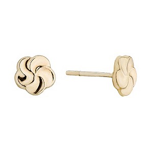 9ct Gold Swirl Stud Earrings