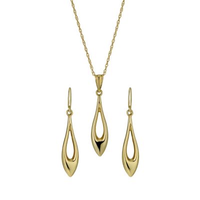 Together Bonded Silver & 9ct Gold Drop Earrings & Pendant