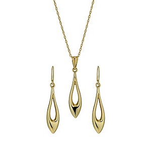 Together Bonded Silver & 9ct Gold Drop Earrings & Pendant