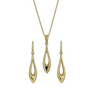Together Bonded Silver & 9ct Gold Drop Earrings & Pendant