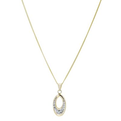 Evoke Silver & 9ct Gold-Plated Swarovski Elements Pendant