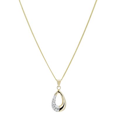 Evoke Silver & 9ct Gold-Plated Swarovski Elements Pendant