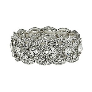 Mikey White Elastic Crystal Bracelet