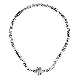 Mikey White Rope Crystal Ball Magnetic Necklace