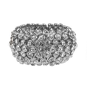 Mikey White Scattered Crystal Elastic Bracelet