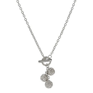 Mikey White Crystal Ball Necklace