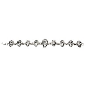 Mikey White Crystal Skull Bracelet