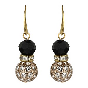 Mikey Yellow & Black Crystal Drop Earrings
