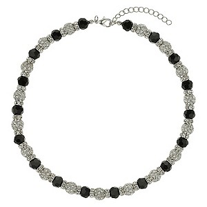 Mikey White & Black Crystal Necklace