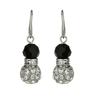 Mikey White & Black Crystal Drop Earrings