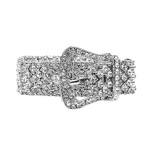 Mikey White Crystal Buckle Bracelet