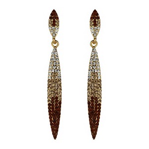 Mikey Gold Tone Graduated Crystal Earrings