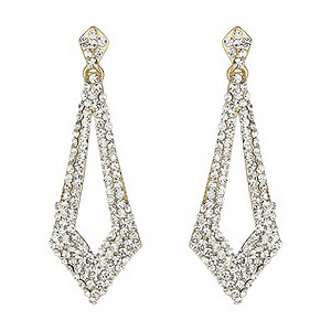 Mikey Yellow Diamond Cut Out Crystal Drop Earrings