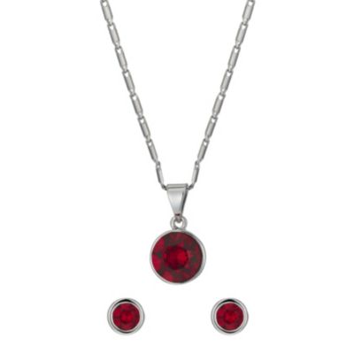Radiance With Red Swarovski Elements Earrings & Pendant
