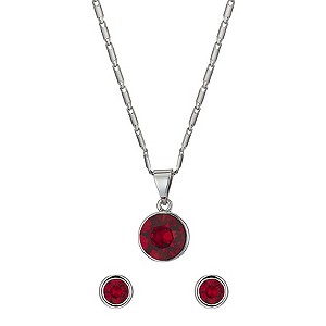 Radiance With Red Swarovski Elements Earrings & Pendant